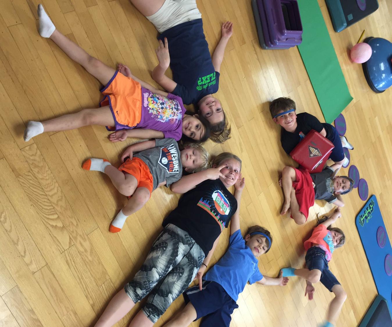 Relaxing after a hard obstacle course.